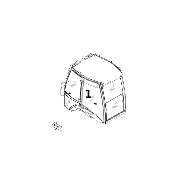 Szyba boczna lewa koparko-ładowarka CAT 205-9609