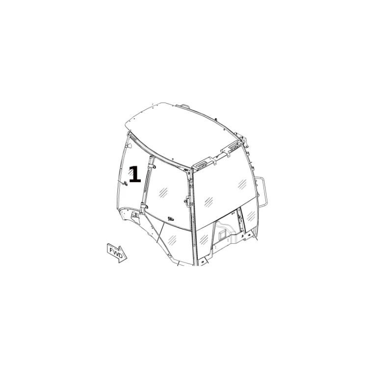 Szyba boczna prawa koparko-ładowarka CAT 205-9608