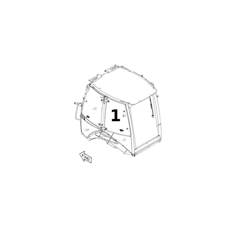 Szyba boczna lewa koparko-ładowarka CAT 325-9300