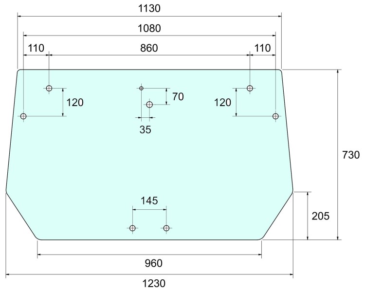 Szyba tylna do ciagnika Deutz-Fahr, Lamborghini, Same, Hurlimann - 00154272010