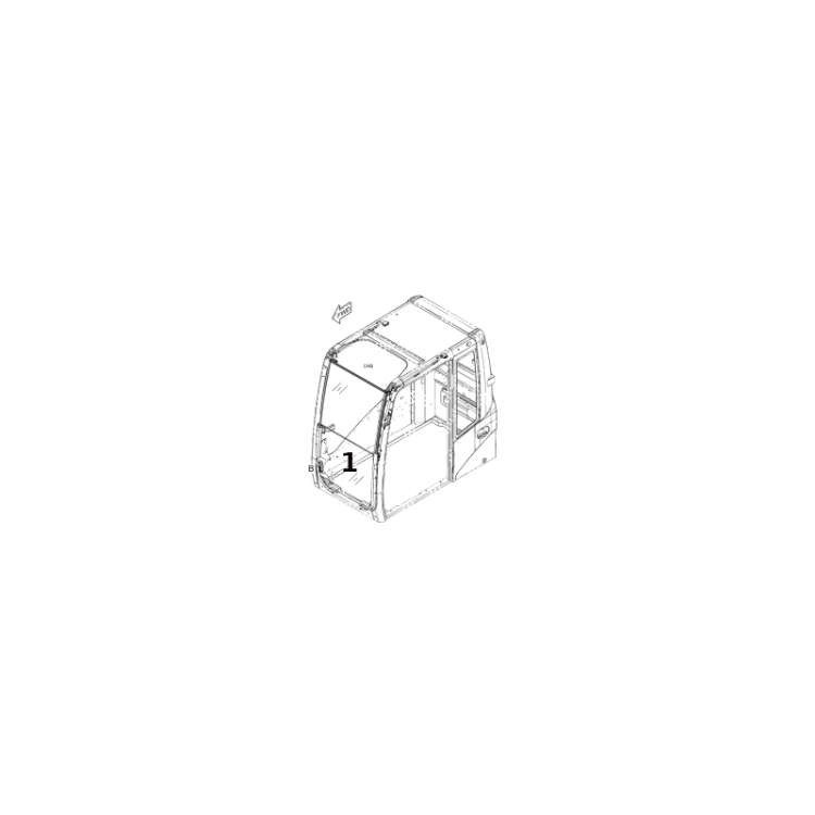 Szyba przednia dolna koparka kołowa, gąsienicowa CAT 282-6524, 252-1246, 167-4066