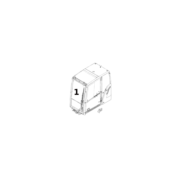 Szyba przednia laminowana koparka kołowa CAT 4175966, 417-5966