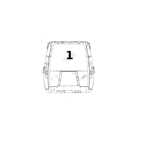 Szyba przednia laminowana koparko-ładowarka CAT 205-9607