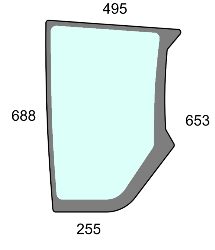 Szyba przednia dolna prawa do ciągnika Massey Ferguson - 4378835M4