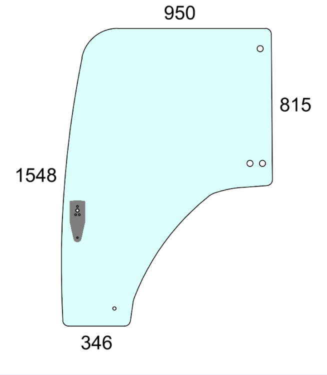 Szyba drzwi lewe do ciągnika Massey Ferguson - 4382164M5