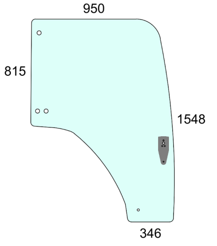 Szyba drzwi prawe do ciągnika Massey Ferguson - 4382165M5