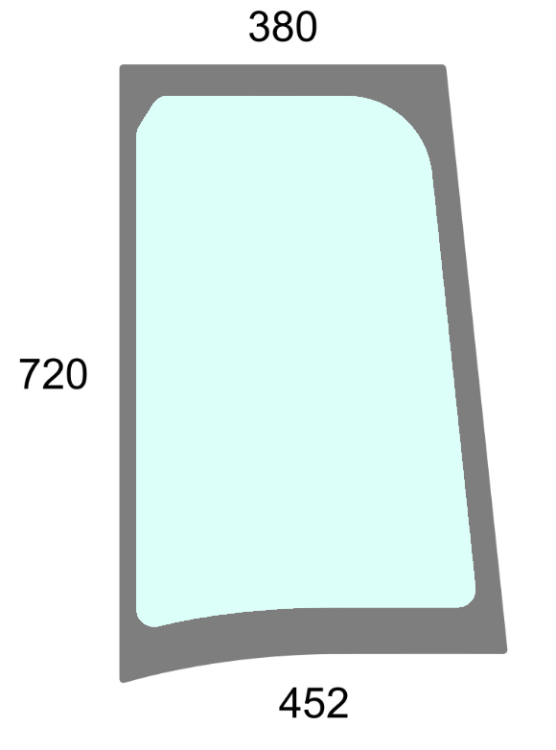 Szyba boczna lewa do ciągnika Case, New Holland, Steyr - 87352417