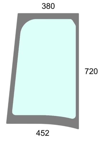 Szyba boczna prawa do ciągnika Case, New Holland, Steyr - 87352416