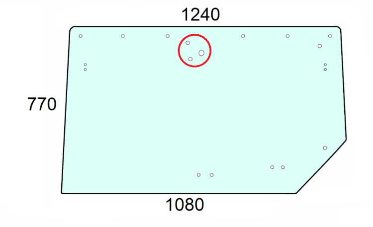 Szyba tylna do ciągnika Renault, Claas Axos, Celtis 6005029099