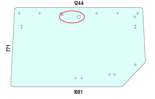 Szyba tylna do ciągnika Renault, Claas Celtis 0011346430