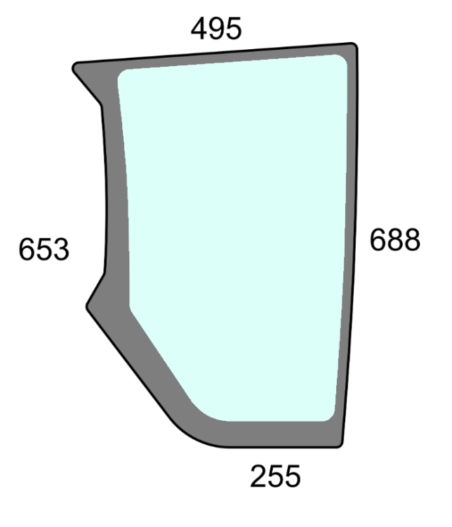 Szyba przednia dolna lewa do ciągnika Massey Ferguson - 4382796M4