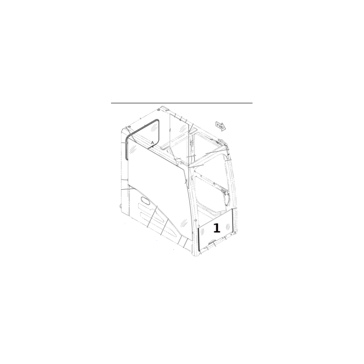 Szyba przednia dolna koparka gąsienicowa CAT 3168854, 316-8854