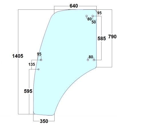 Szyba drzwi lewe do ciagnika Lindner - 3203103