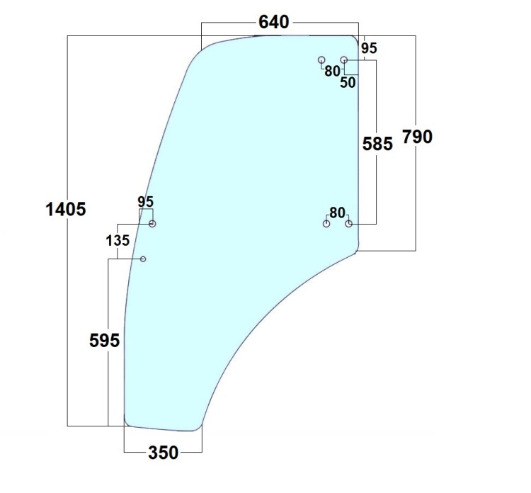 Szyba drzwi lewe do ciagnika Lindner - 3203103