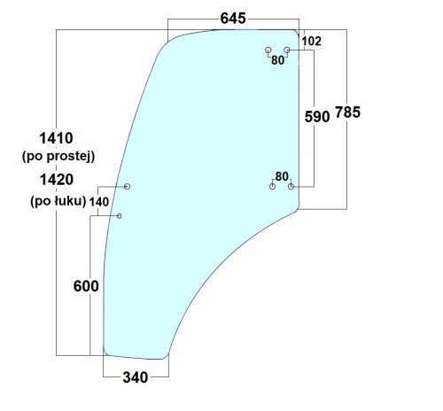 Szyba drzwi do ciągnika lewe Lindner - 3203411