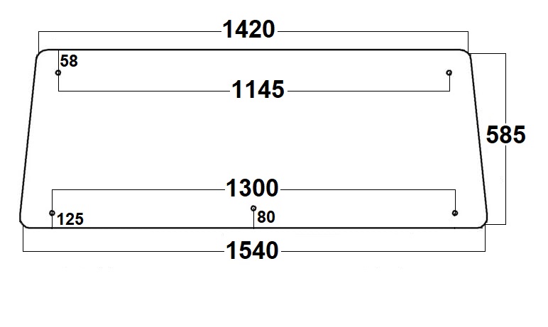 Szyba tylna do ciągnika do Zetor 62117909 (068)
