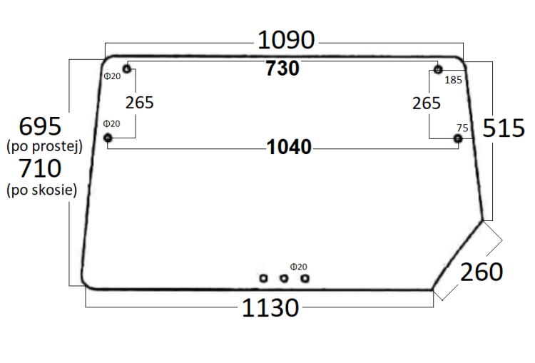 Szyba tylna do ciągnika Deutz-Fahr 04363898