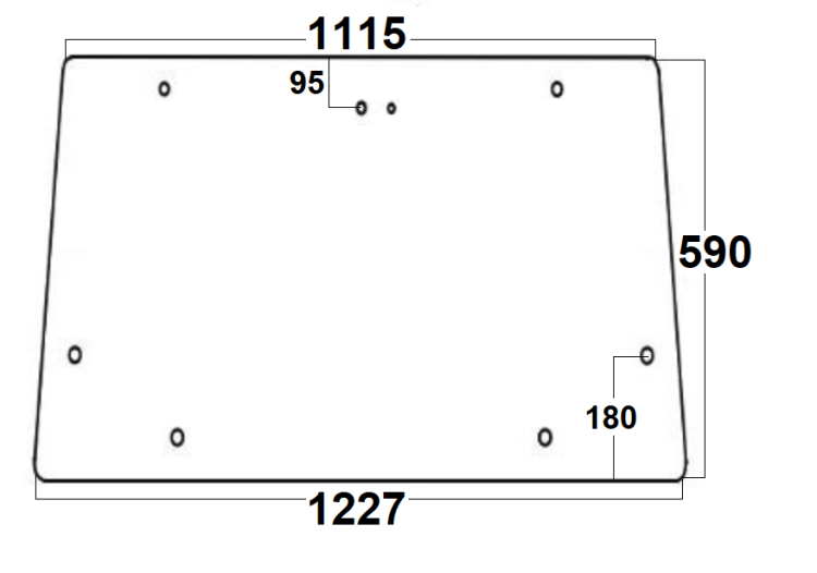 Szyba tylna do ciagnika Massey Ferguson - 3476182M1