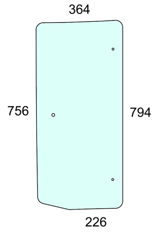 Szyba boczna lewa do ciągnika Massey Ferguson - 4382157M3