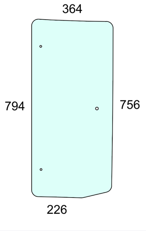 Szyba boczna prawa do ciągnika Massey Ferguson - 4382158M3