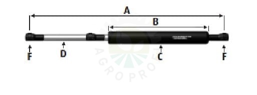 Siłownik gazowy 565 / 280 mm - 175N 7700044591