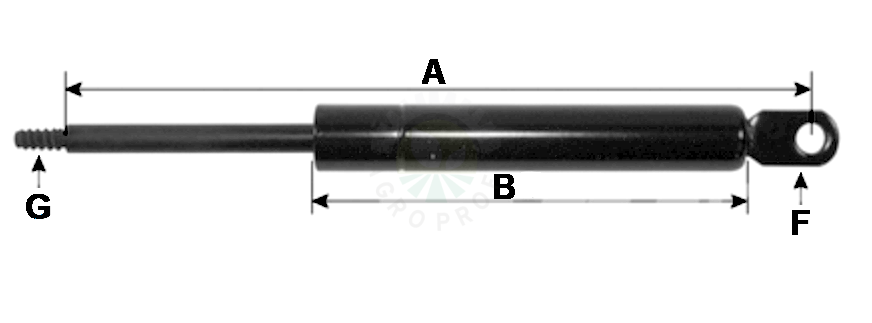 Siłownik gazowy 215 / 105 mm 220 N - 1897726M91, 3303021M1