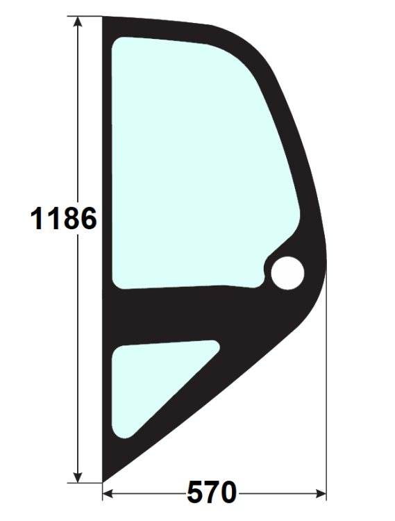 Szyba boczna lewa ładowarka teleskopowa MANITOU 746045, 746750, 225234
