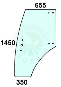 Szyba drzwi lewe do ciągnika Zetor Crystal, Super, Proxima, Forterra - 53369092