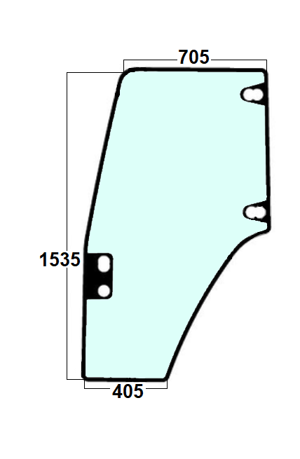 Szyba drzwi lewe do ciągnika Case, New Holland 87302769