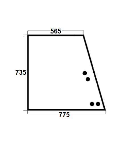 Szyba boczna górna prawa do ciągnika Fendt 275500210260