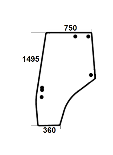 Szyba drzwi lewe do ciągnika Massey Ferguson 3825689M1