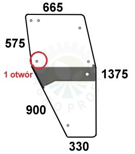 Szyba drzwi prawe do ciągnika Deutz-Fahr 04347341