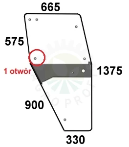 Szyba drzwi prawe do ciągnika Deutz-Fahr 04347341