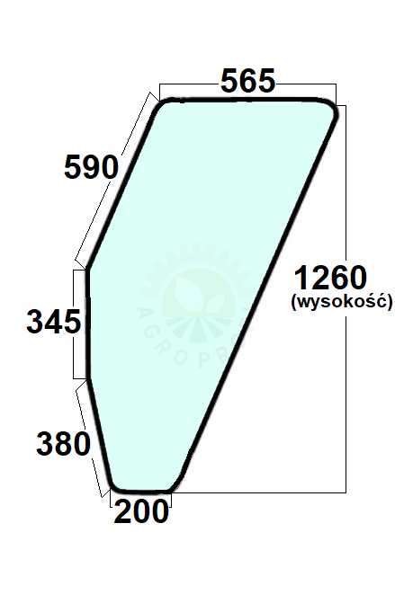 Szyba drzwi lewe do ciągnika Fiat - 5130883