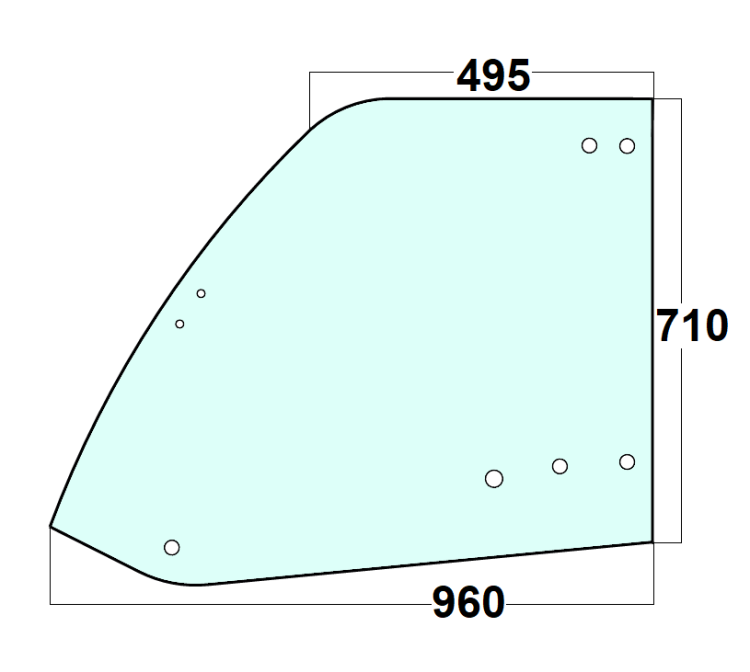 Szyba drzwi górna ładowarka teleskopowa Bobcat, Massey Ferguson 7228112 3973994M1