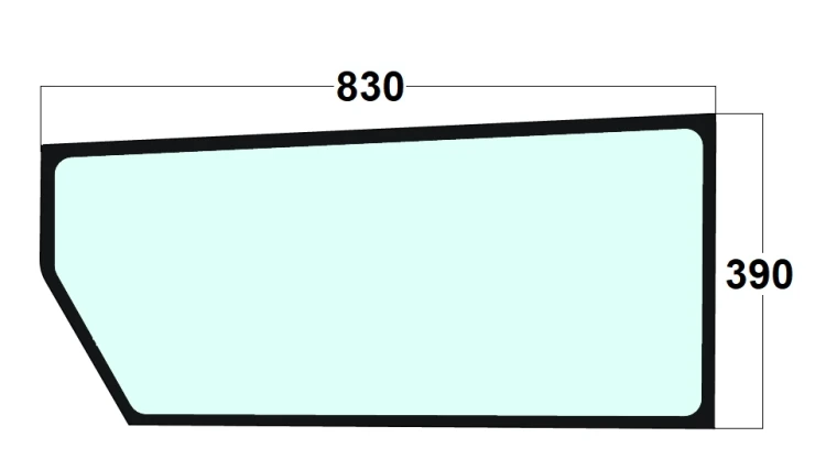 Szyba drzwi dolna lewa ładowarka teleskopowa JCB 827/80175, 827/20401