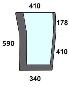 Szyba przednia dolna lewa do ciągnika Massey Ferguson 3806585M2