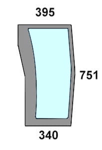 Szyba przednia dolna lewa do ciągnika Massey Ferguson 3806703M2