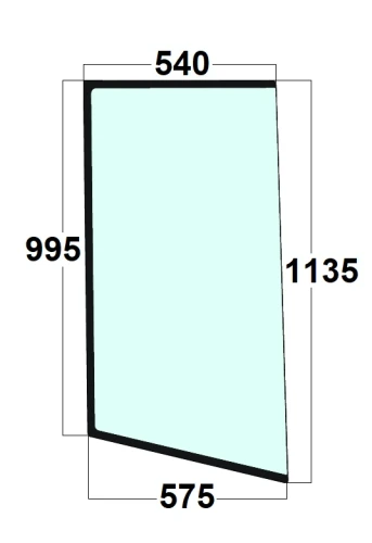 Szyba boczna lewa koparko-ładowarka JCB 827/80374