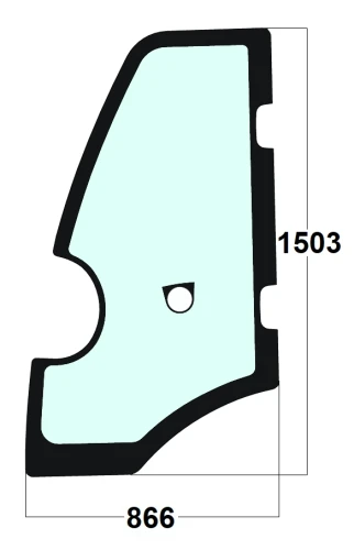 Szyba drzwi lewa ładowarka kołowa JCB 334/L9653, 334L9653