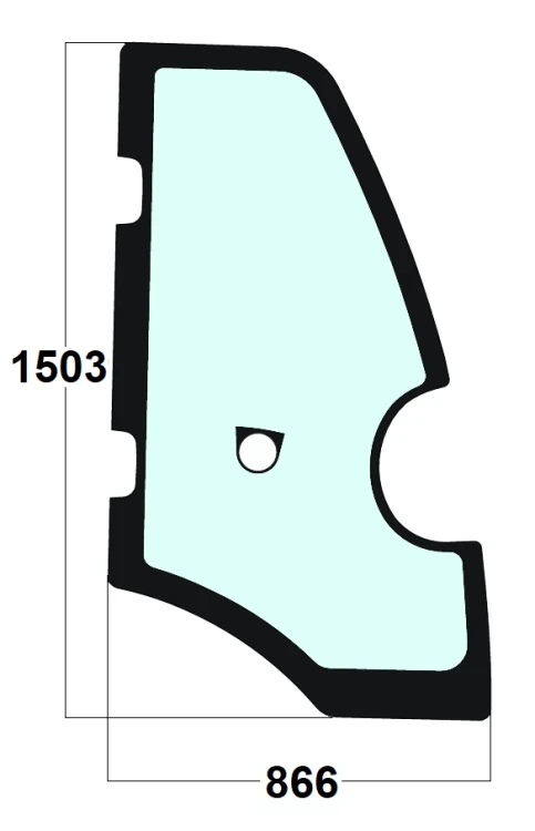 Szyba drzwi prawa ładowarka kołowa JCB 827/80461, 334/L9655