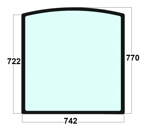 Szyba przednia górna minikoparka JCB 827/80424, 827/80447