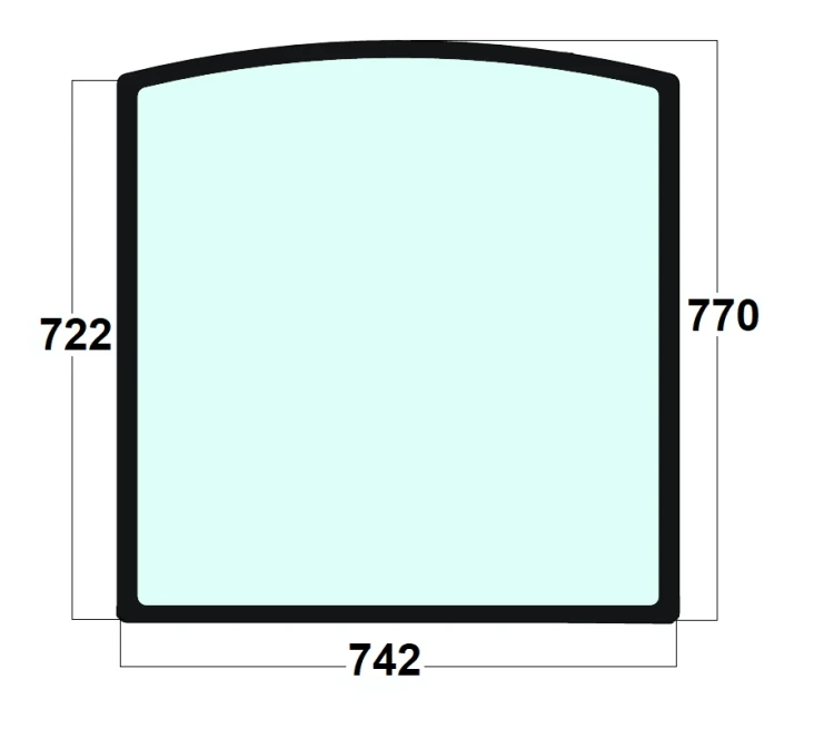 Szyba przednia górna minikoparka JCB 827/80424, 827/80447