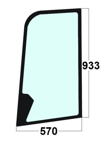 Szyba drzwi górna minikoparka JCB 334/S7834, 334S7834