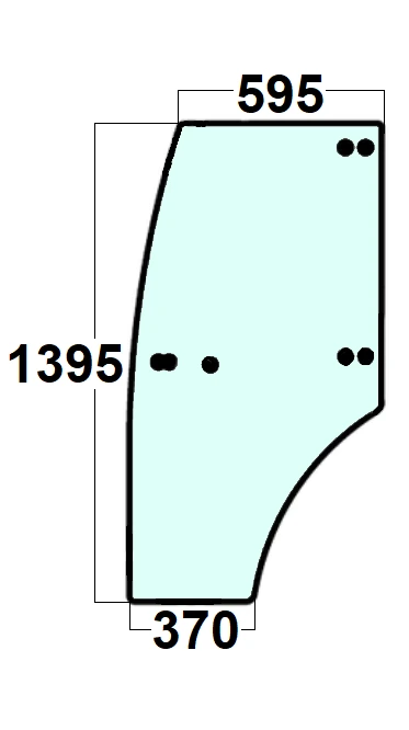 Szyba drzwi lewe do ciągnika John Deere ER387925