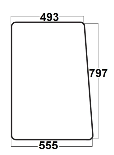 Szyba boczna lewa / prawa do ciągnika Władymirec T-25 A2 (163)