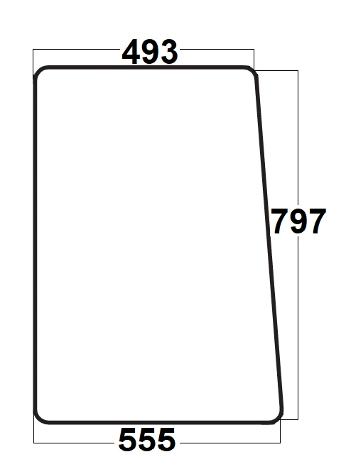 Szyba boczna lewa / prawa do ciągnika Władymirec T-25 A2 (163)