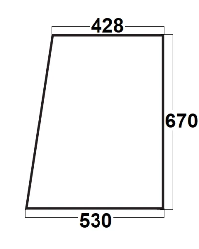 Szyba drzwi górna lewa / prawa do ciągnika MTZ Szyszka Sapieżyn (806)