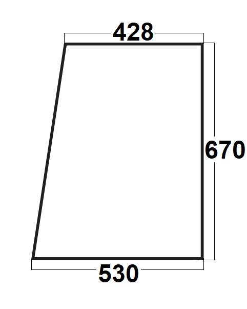 Szyba drzwi górna lewa / prawa do ciągnika MTZ Szyszka Sapieżyn (806)