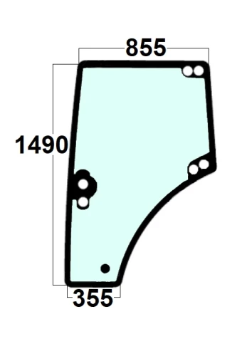 Szyba drzwi lewe zielone do ciągnika Claas, Renault 0022351350 0026160001